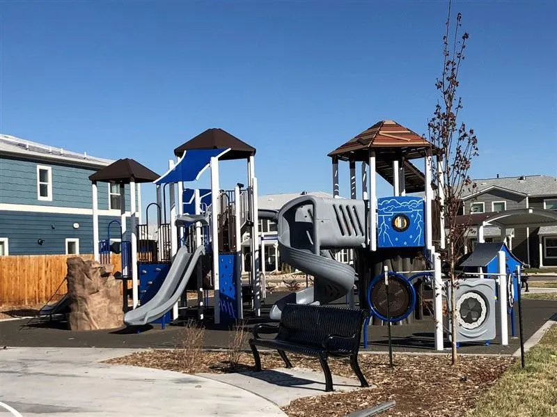 Sheridan Square Park two part playground equipment 